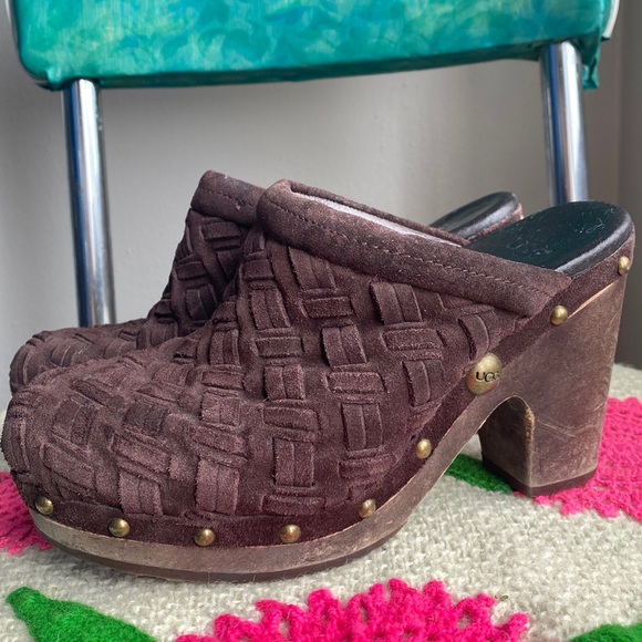 UGG Clogs w/ Wooden Heels - Picture 1 of 6